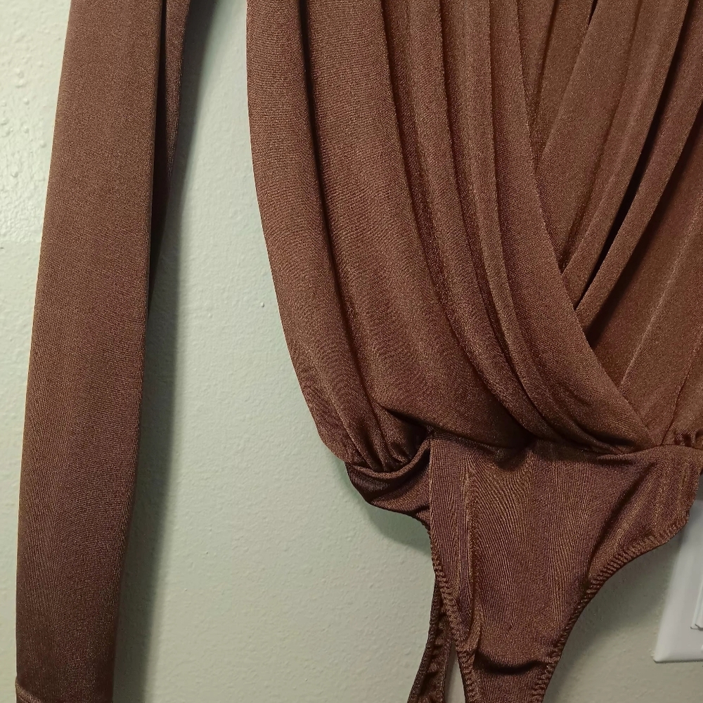 Free People Chocolate Brown Long Sleeve Bodysuit - Picture 9 of 16